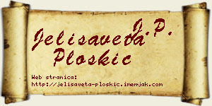 Jelisaveta Ploskić vizit kartica